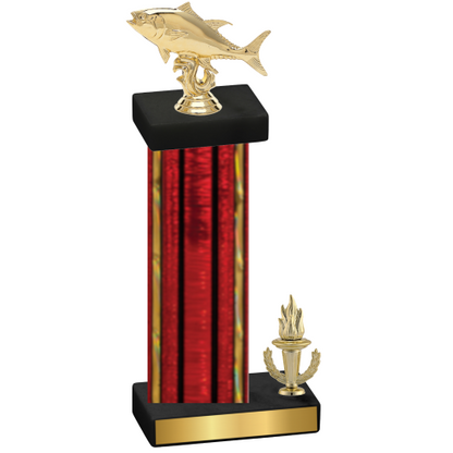 Accented Single Red Glacier Victory Fishing Trophy