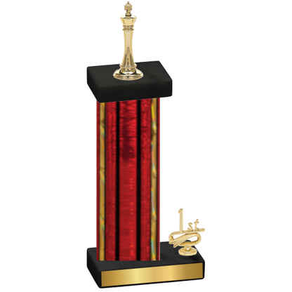 Accented Single Red Glacier First Place Chess Trophy