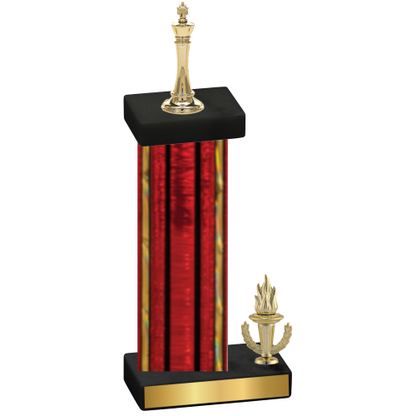 Accented Single Red Glacier Victory Chess Trophy