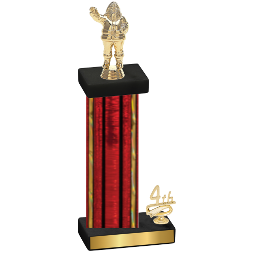 Accented Single Red Glacier Fourth Place Holiday Trophy