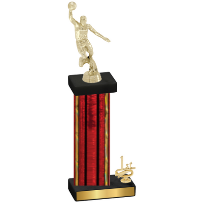 Accented Single Red Glacier First Place Basketball Trophy