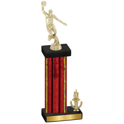Accented Single Red Glacier Victory Basketball Trophy