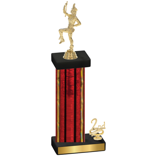 Accented Single Red Glacier Second Place Majorette Trophy