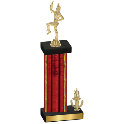 Accented Single Red Glacier Victory Majorette Trophy