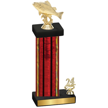 Accented Single Red Glacier Year Fishing Trophy