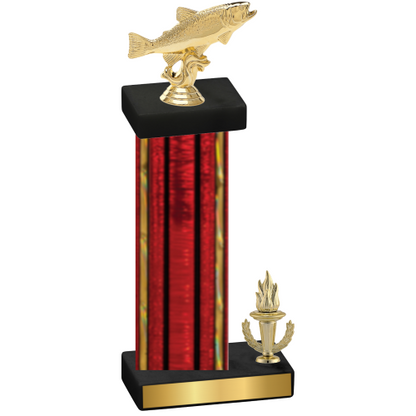 Accented Single Red Glacier Victory Fishing Trophy