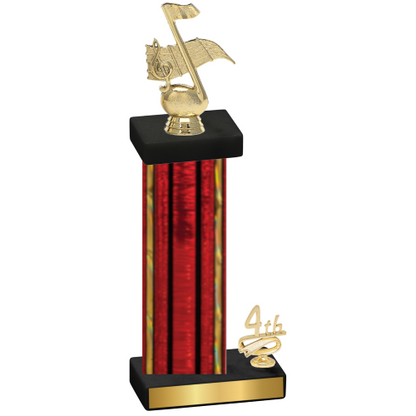 Accented Single Red Glacier Fourth Place Music Trophy