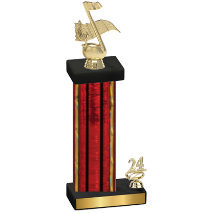 Accented Single Red Glacier Year Music Trophy