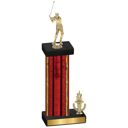 Accented Single Red Glacier Victory Golf Trophy