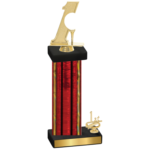 Accented Single Red Glacier First Place Golf Trophy