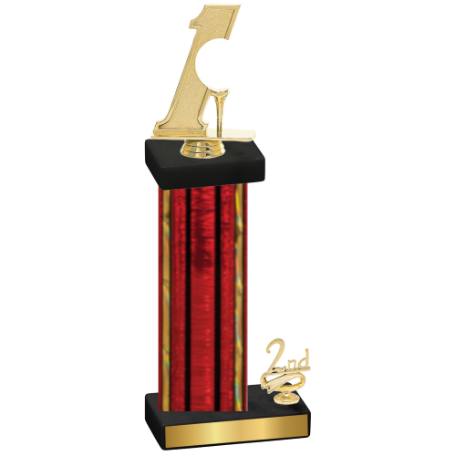 Accented Single Red Glacier Second Place Golf Trophy