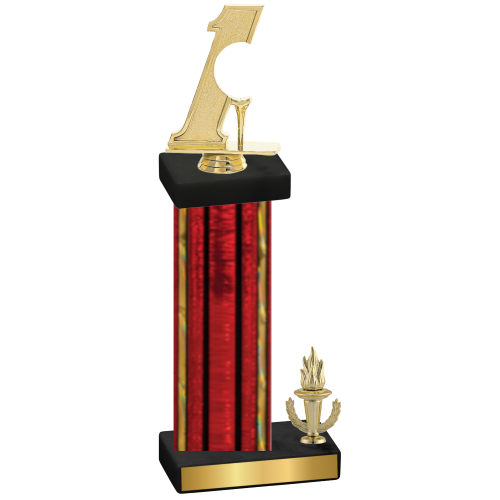 Accented Single Red Glacier Victory Golf Trophy