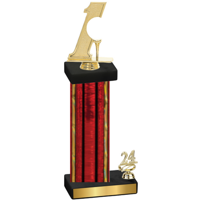 Accented Single Red Glacier Year Golf Trophy