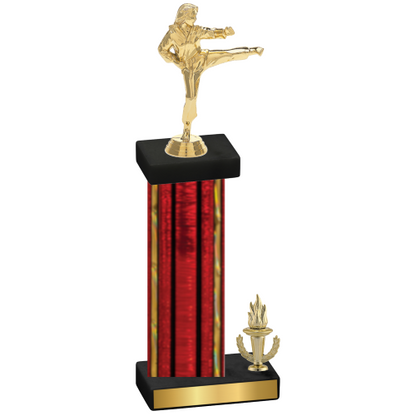 Accented Single Red Glacier Victory Karate Trophy
