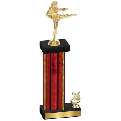 Accented Single Red Glacier Year Karate Trophy