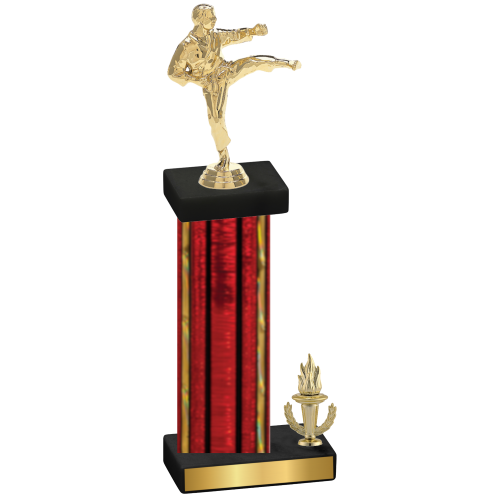 Accented Single Red Glacier Victory Karate Trophy