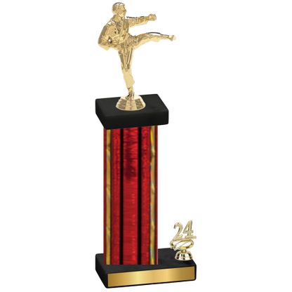 Accented Single Red Glacier Year Karate Trophy