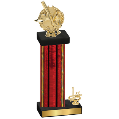 Accented Single Red Glacier First Place Baseball Trophy