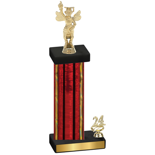 Accented Single Red Glacier Year Academics Trophy