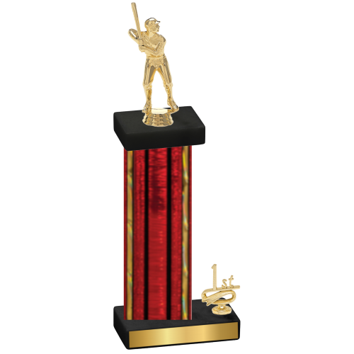 Accented Single Red Glacier First Place Baseball Trophy