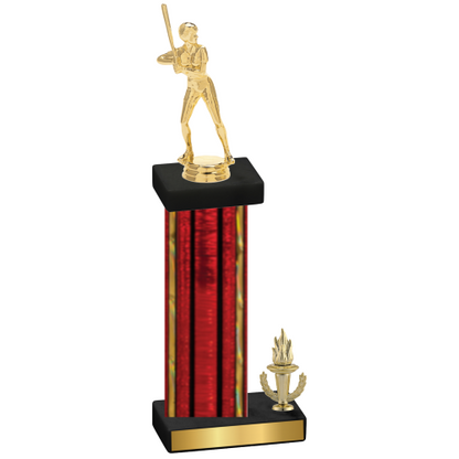 Accented Single Red Glacier Victory Softball Trophy