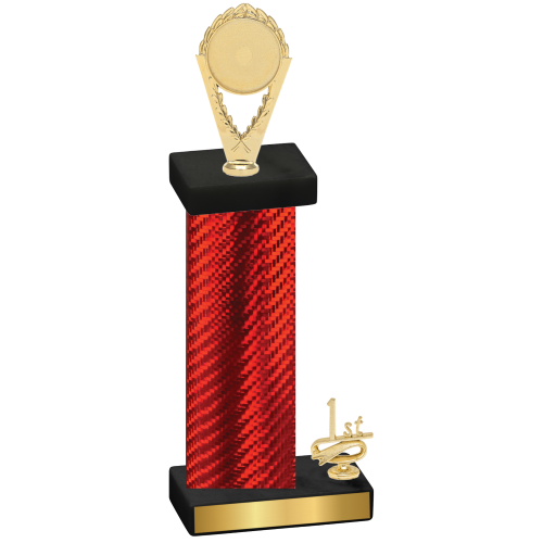 Accented Single Red Carbon Fiber First Place Insert Trophy