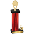 Accented Single Red Carbon Fiber Second Place Insert Trophy