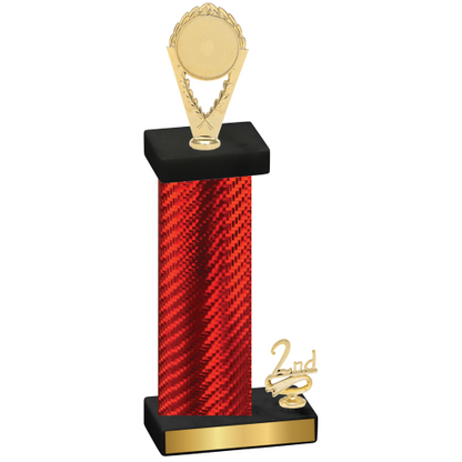 Accented Single Red Carbon Fiber Second Place Insert Trophy