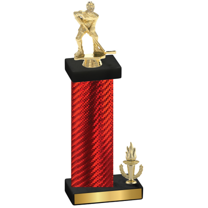 Accented Single Red Carbon Fiber Victory Hockey Trophy