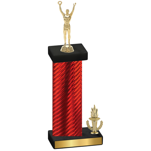 Accented Single Red Carbon Fiber Victory Victory Trophy