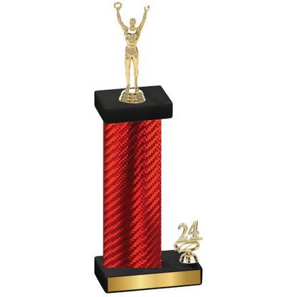 Accented Single Red Carbon Fiber Year Victory Trophy