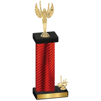 Accented Single Red Carbon Fiber First Place Victory Trophy