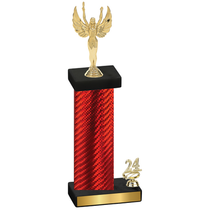 Accented Single Red Carbon Fiber Year Victory Trophy