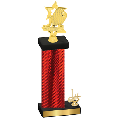 Accented Single Red Carbon Fiber First Place Pickleball Trophy