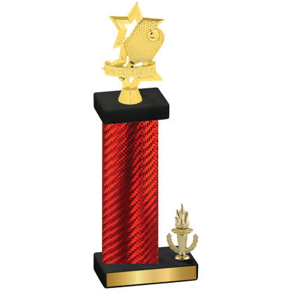 Accented Single Red Carbon Fiber Victory Pickleball Trophy