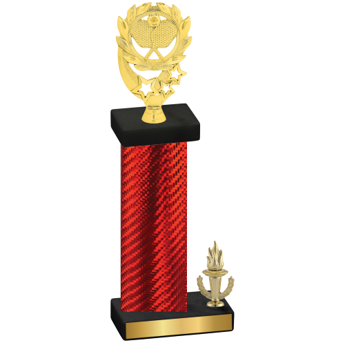 Accented Single Red Carbon Fiber Victory Pickleball Trophy