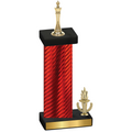 Accented Single Red Carbon Fiber Victory Chess Trophy