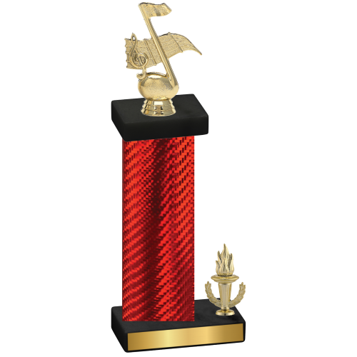 Accented Single Red Carbon Fiber Victory Music Trophy