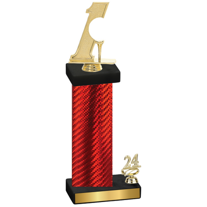 Accented Single Red Carbon Fiber Year Golf Trophy