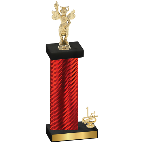 Accented Single Red Carbon Fiber First Place Academics Trophy