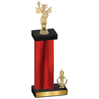 Accented Single Red Carbon Fiber Victory Academics Trophy