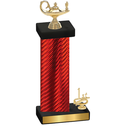 Accented Single Red Carbon Fiber First Place Academics Trophy