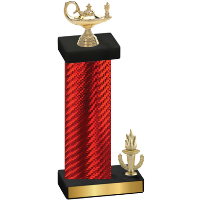 Accented Single Red Carbon Fiber Victory Academics Trophy