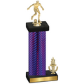 Accented Single Purple Carbon Fiber Victory Soccer Trophy
