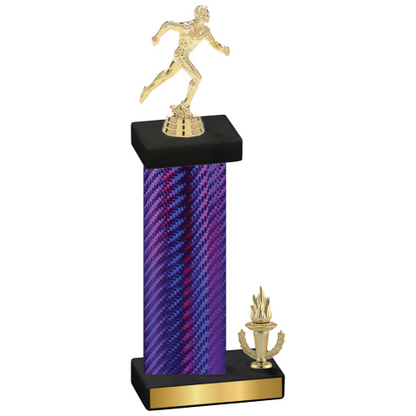 Accented Single Purple Carbon Fiber Victory Running Trophy