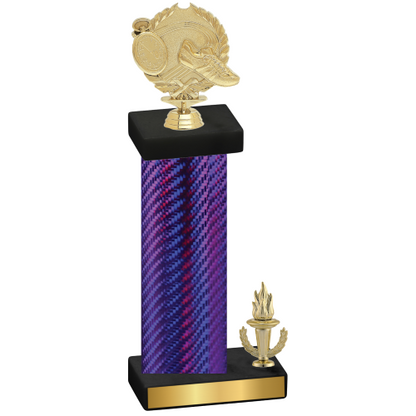 Accented Single Purple Carbon Fiber Victory Running Trophy