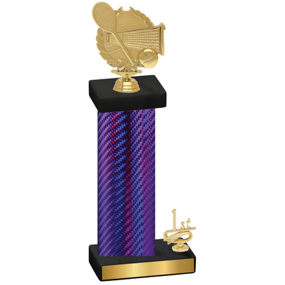 Accented Single Purple Carbon Fiber First Place Tennis Trophy