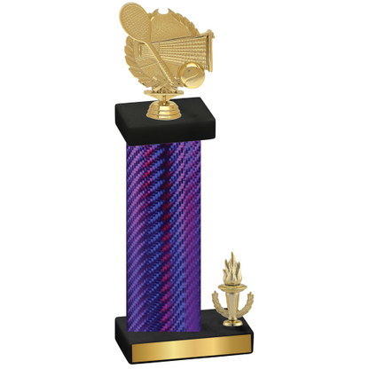 Accented Single Purple Carbon Fiber Victory Tennis Trophy