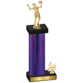 Accented Single Purple Carbon Fiber Fourth Place Volleyball Trophy