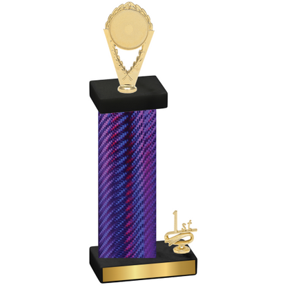 Accented Single Purple Carbon Fiber First Place Insert Trophy